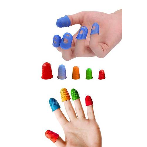 10 Adet 5 Parmak Kayd�rmaz Silikon Koruyucu Parmakl�k