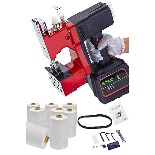 Y�ksek Kapasiteli �arjl� Ak�l� �uval A�z� Dikme Makinesi (4500 mAh)