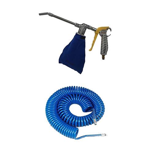 Kompresr 15 Metre Hava Hortumu ve fleme Toz Emme Tabancas Metal