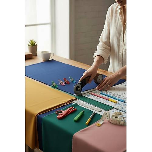 45mm Kuma Deri Kat Rulet Kesici Makas Mezura aretleme Kalemi Mandal Skc Cetvel Seti