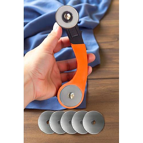 45mm RC-11 Rulet Kuma Deri Kat Kesici + 5 Yedek Dz Bak