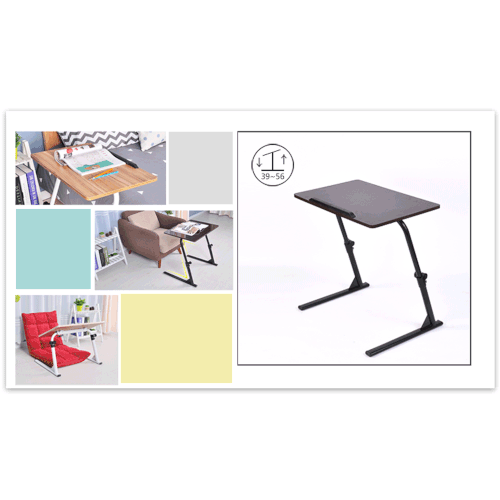 Eim Ykseklik Ayarl Katlanr Yatak st Koltuk Kenar ok Amal Sehpas Masa 40CMX60CMX67CM-BLACK