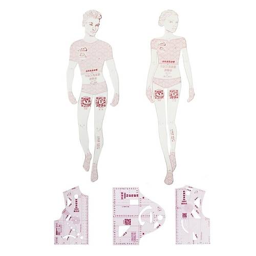 5�li Mini Moda Cetveli Seti � Kuma� Tasar�m�, Konfeksiyon ve Prototip �izim �ablonu