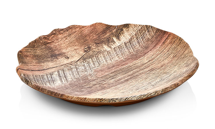 Ahşap Desenli Sunum Tabak, Pastane Sunum Tabağı 18cm Çap