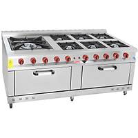 Himaksan 6 ocakl� 2 f�r�nl� kuzine 60x60 kazan ocakl�, gazmer onayl� gazl� lpgli ce belgeli