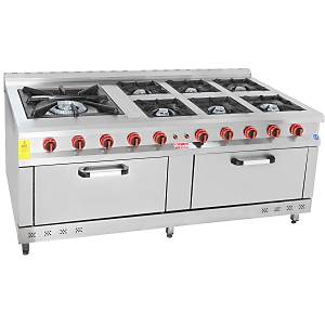 Himaksan 6 ocakl� 2 f�r�nl� kuzine 60x60 kazan ocakl�, gazmer onayl� gazl� lpgli ce belgeli