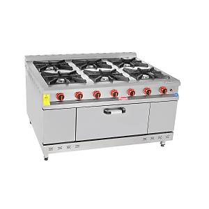 Himaksan 6 ocakl� 1 f�r�nl� kuzine, gazmer onayl� gazl� lpgli ce belgeli