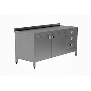 �al��ma Tezgah� - Paslanmaz �elik �al��ma Tezgah� (�ekmeceli - 2 Dolapl� - B�y�k)