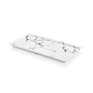 Mermer Desen Sunum Tepsisi, 35*18cm Derinlik 2 cm