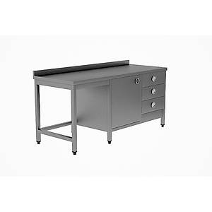 �al��ma Tezgah� - Paslanmaz �elik �al��ma Tezgah� (�ekmeceli - Tek Dolapl� - B�y�k)