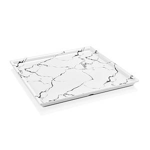 Mermer Desen Sunum Tepsisi, 35*35cm Derinlik 2 cm