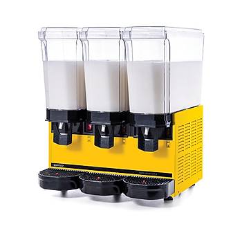 Samixir Klasik Triple Karıştırıcılı 3 Hazneli Limonata Soğutma Makinesi 20 + 20 + 20 Litre 40.MMMY