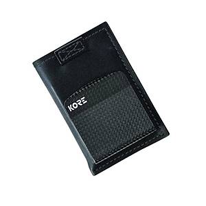 KORE �nce Deri C�zdan + Carbon Fiber Para Klipsi