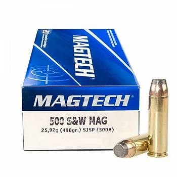 500 S&W Magnum Magtech - 500 Grain/Semi-Jacketed Soft Point - Flat