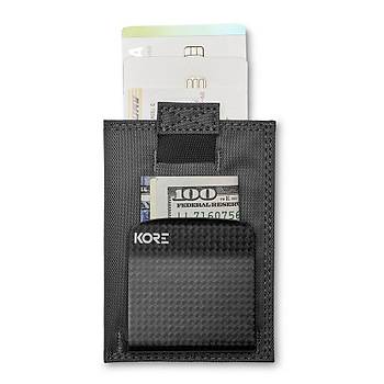 KORE �nce Taktikal C�zdan + Carbon Fiber Para Klipsi, Gri