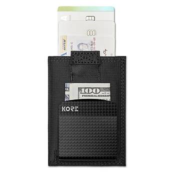 KORE �nce Taktikal C�zdan + Carbon Fiber Para Klipsi, Siyah