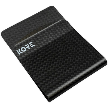 KORE �nce Deri C�zdan + Carbon Fiber Para Klipsi