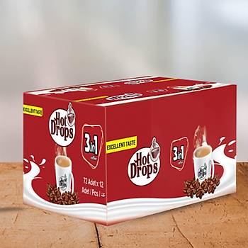 Hot Drops Coffee 31 Arada 10 gr 72 Adet Otobs ikramlk Hazr Kahve 