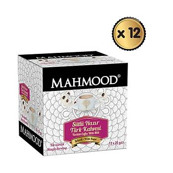Mahmood Coffee Haz�r T�rk Kahvesi S�tl� �ekerli 12 x 25 gr Haz�r Kahve 1 Koli