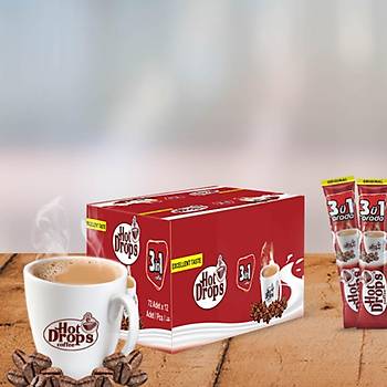 Hot Drops Coffee 31 Arada 10 gr 72 Adet Otobs ikramlk Hazr Kahve 