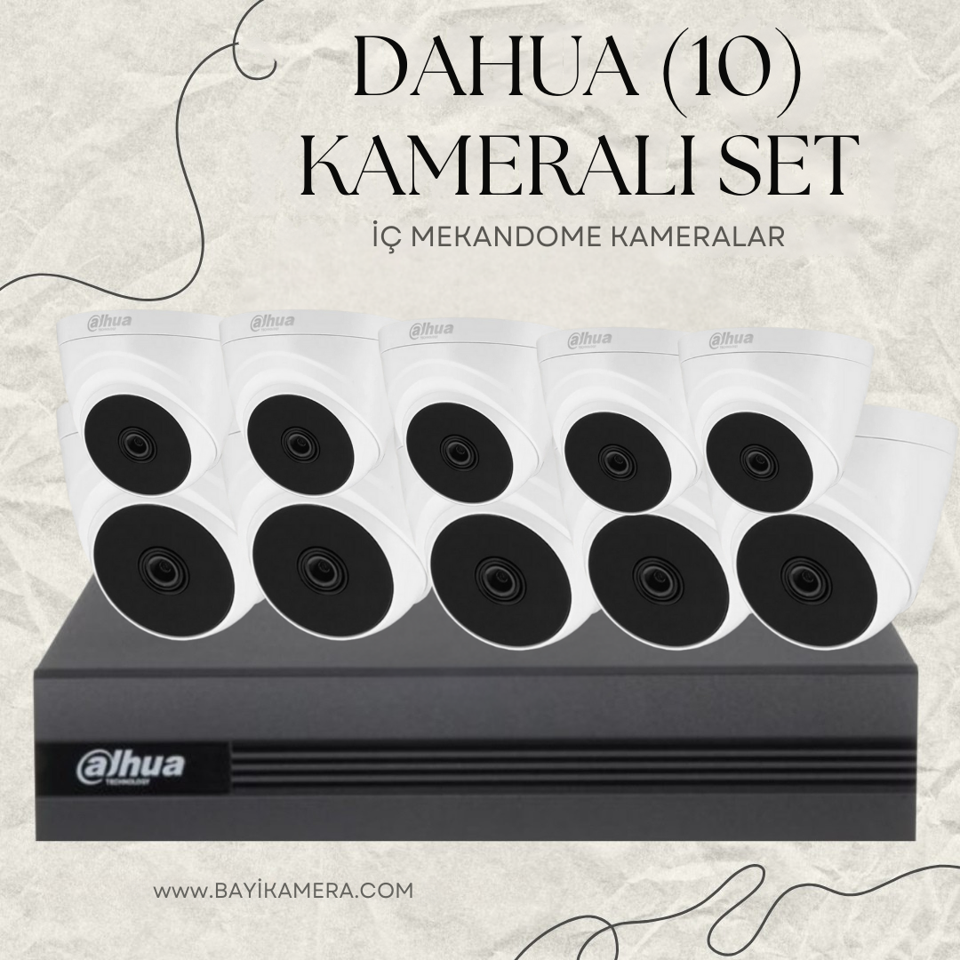 DAHUA 10 Kameralı Dome Full Paket Güvenlik Seti Sistemi