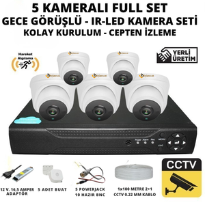 BYCAM 5 Kameral� �� Mekan 5 Mega Piksel Sony Lensli Full Paket G�venlik Sistemi