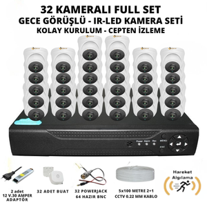 BYCAM 32 Kameral� �� Mekan 5 Mega Piksel Sony Lensli Full Paket G�venlik Sistemi