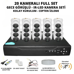 BYCAM 20 Kameral� �� Mekan 5 Mega Piksel Sony Lensli Full Paket G�venlik Sistemi