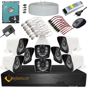 BYCAM Eco 5.0 Megapixel Lensli ( 8 ) Kameral� Full Paket G�venlik Sistemi