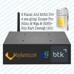 BYCAM 1208 8 Kanal Ahd Mobil Xmeye Dvr ( S�M KARTLI )