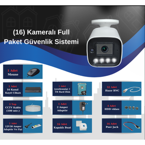 BYCAM  5.0 Megapixel Lensli ( 16 ) Kameral� Full Paket G�venlik Sistemi