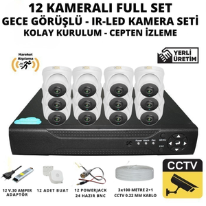 BYCAM 12 Kameral� �� Mekan 5 Mega Piksel Sony Lensli Full Paket G�venlik Sistemi