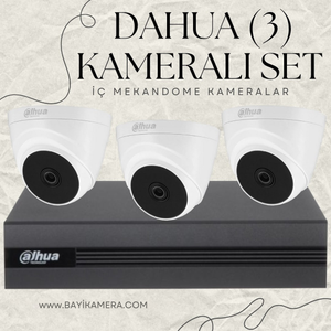 DAHUA  3 Kameral� Dome Full Paket G�venlik Seti Sistemi