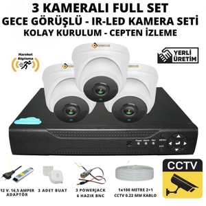 BYCAM �� Mekan 5.0 Megapixel Sony Lensli ( 3 ) Kameral� Full Paket G�venlik Sistemi