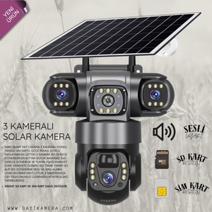 V380 Smart Net 3 Kameral� 6 M.pixel G�ne� Panelli Sim Kartl� Solar Kamera