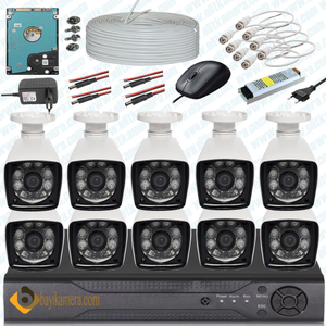 BYCAM Eco 5.0 Megapixel Lensli ( 10 ) Kameral� Full Paket G�venlik Sistemi