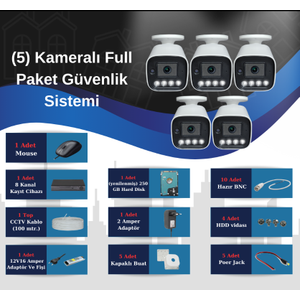 BYCAM 5.0 Megapixel Lensli ( 5 ) Kameral� Full Paket G�venlik Sistemi