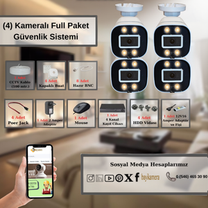 BYCAM Zbr Geceg�r��� Renkli 5.0 Megapixel Lensli ( 4 ) Kameral� 1080p Full Hd Set