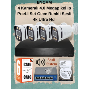 BYCAM nvr Poe Kit  ( �P ) 4  Kameral� Haz�r Tak �al��t�r Set