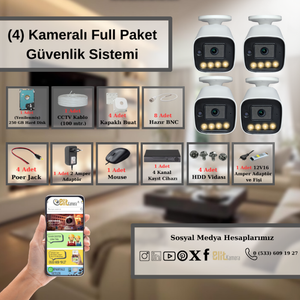 BYCAM Zbr Geceg�r��� Renkli 5.0 Megapixel Lensli ( 4 ) Kameral� 1080p Full Hd Set