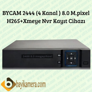 BYCAM 2444 8.0 M.pixel 4 Kanal Nvr Kay�t Cihaz� H265+ xmeye