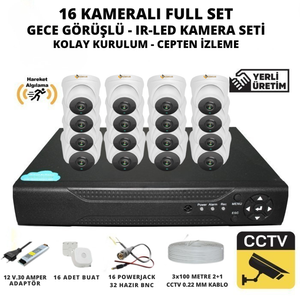 BYCAM 16 Kameral� �� Mekan 5 Mega Piksel Sony Lensli Full Paket G�venlik Sistemi