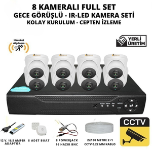 BYCAM 8 Kameral� �� Mekan 5 Mega Piksel Sony Lensli Full Paket G�venlik Sistemi