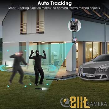 8MP 4K IP Kamera ift Lens ift Ekran PTZ Wifi Kamera Ak Su Geirmez Gvenlik Video Gzetleme Kameras Polis I Alarm