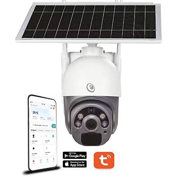 BYCAM 3407 Solar G�ne� Panelli WiFi 360� D�nebilen Speed Dome Ak�ll� G�venlik Kameras�5Mp Sony Lens 1080P Full Hd