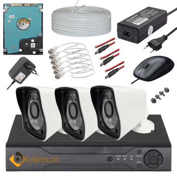 BYCAM Eco 5.0 Megapixel Lensli ( 3 ) Kameral� Full Paket G�venlik Sistemi