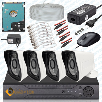 BYCAM Eco 5.0 Megapixel Lensli ( 4 ) Kameral� Full Paket G�venlik Seti Sistemi