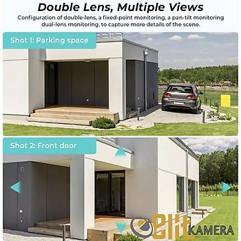 8MP 4K IP Kamera ift Lens ift Ekran PTZ Wifi Kamera Ak Su Geirmez Gvenlik Video Gzetleme Kameras Polis I Alarm