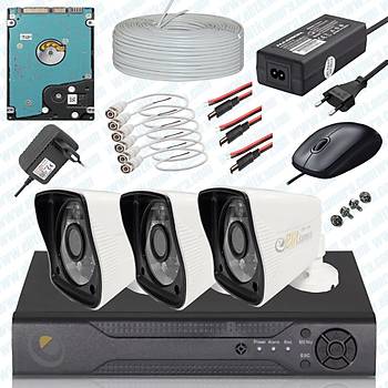 Elit Eco 5.0 Megapixel Lensli ( 3 ) Kameral Full Paket Gvenlik Sistemi