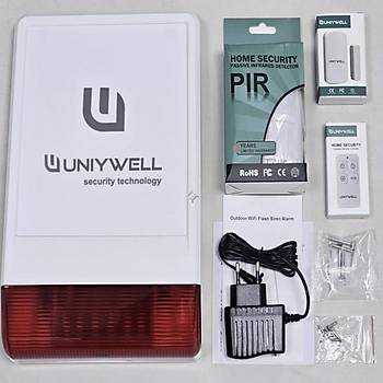 UNIYWELL Kablosuz D�� Ortam Sirenli Wifi Alarm Seti FUAS-08-WF